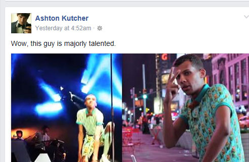 Ashton Kutcher rend hommage sur sa page Facebook au talentueux... Stromae