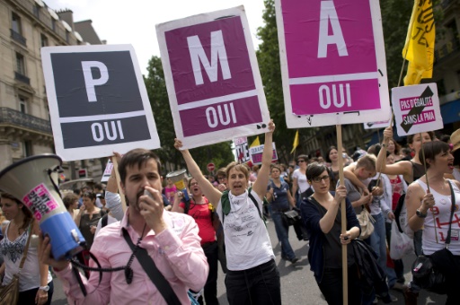  Couples of women, single women and LDCs: the tracks of the State Council "title =" Couples of women, single women and LDCs: the tracks of the State Council "/>


<p> Pro-PMA demonstration during Gay Pride, June 29, 2013 in ParisLIONEL BONAVENTURE </p>
</p></div>
<div id=