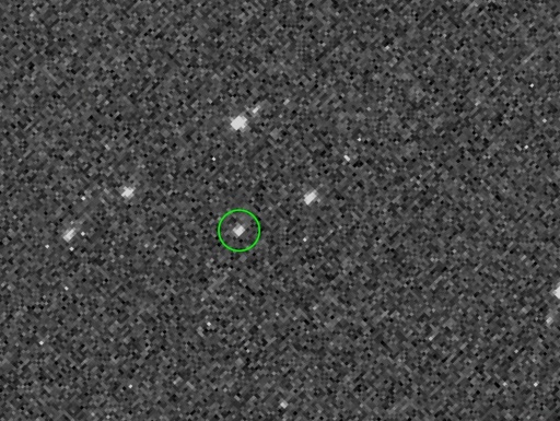   After two years of travel, an American probe approaches the asteroid Bennu "title =" After two years of travel, an American probe approaches the asteroid Bennu "/> 

<p> This photo taken by the OSIRIS probe -REX 17 August 2018 show the asteroid Bennu in the center of the green circle HO </p>
</p></div>
<div id=