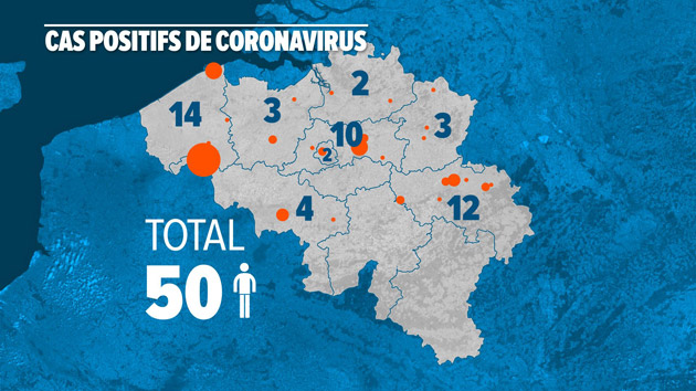 50 Cas Confirmes Au Total Voici La Carte De Belgique Du Coronavirus Rtl Info