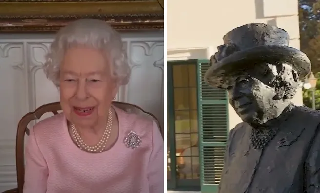 La Reine D Angleterre Reagit Avec Humour En Decouvrant Une Nouvelle Sculpture D Elle En Australie Via Visioconference Rtl People