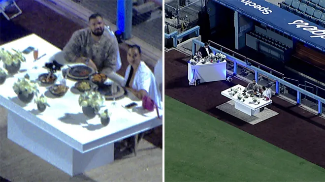 Drake privatise un stade ENTIER pour un rancard... Et se fait surprendre par un drone (vidéo)