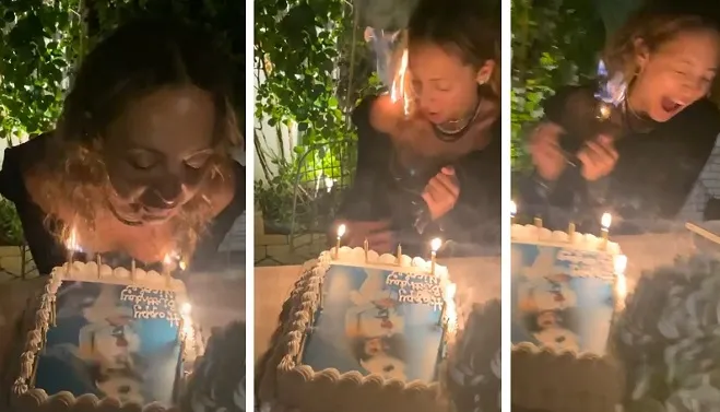 Les Cheveux De Nicole Richie S Embrasent Avec Les Bougies De Son Gateau D Anniversaire Video Rtl People