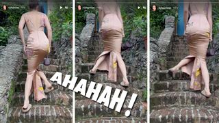 Kendall Jenner galère pour monter les escaliers dans sa robe trop moulante- Kylie, hilare, filme la scène (vidéo)