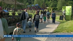 Affluence de touristes au Domaine des Grottes de Han vu le beau temps