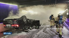 Spectaculaire accident de voiture dans le tunnel Botanique, à Bruxelles