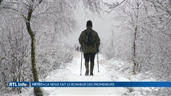 De nombreux promeneurs dans les Fagnes pour profiter de la neige