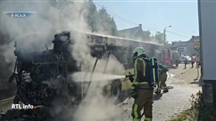 Explosion du moteur d'un bus TEC à Roux
