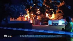Un incendie a ravagé le château de la Bacquelaine à Chaumont-Gistoux