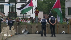 Manifestation pro-palestinienne devant l'ambassade d'Israël à Uccle